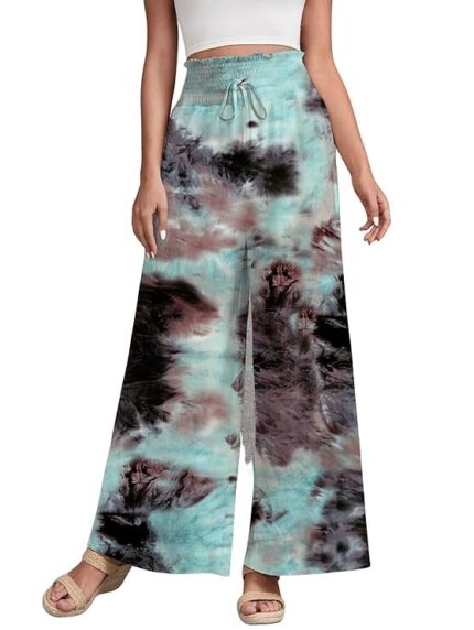 Reyon Printed Loose Fit Flared Wide Leg Palazzo's Pants for Women Multicolors